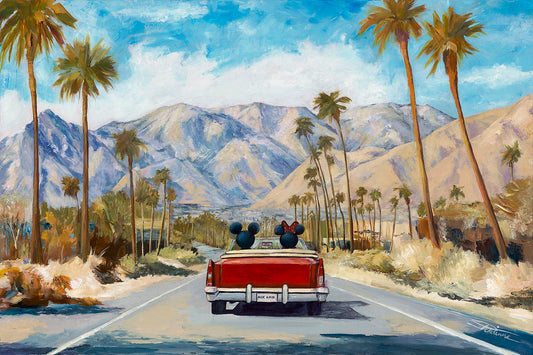 Mickey Mouse and Minnie Mouse Walt Disney Fine Art Arienne Boley Signed Limited Edition of 95 Print on Canvas - Heatwaves and Highways