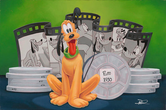 Pluto Disney Fine Art Ben Olson Signed Limited Edition of 25 Print on Canvas "Icons of Animation - Pluto"