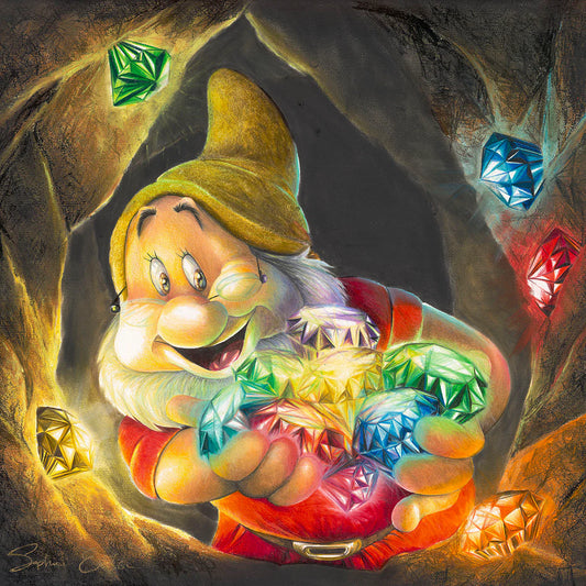 Snow White and the Seven Dwarfs Walt Disney Fine Art Sophie Ellen Signed Limited Edition of 95 Print on Canvas In the Mine