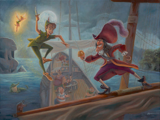 Peter Pan Walt Disney Fine Art Angel Alvarez Signed Limited Edition of 95 Print on Canvas Battle for Neverland