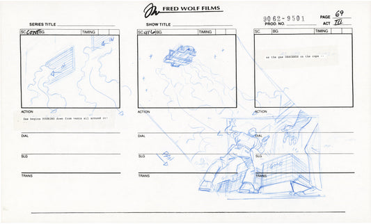 Teenage Mutant Ninja Turtles TMNT Original Production Animation Storyboard 1995 U3-69