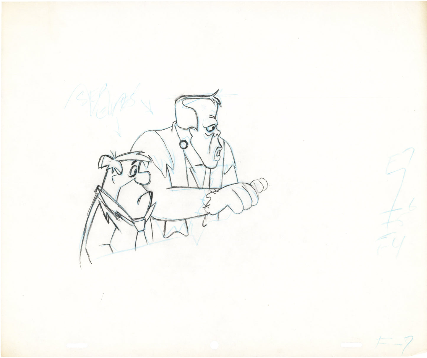 The Flintstones The Frankenstones Animation Art Cel Drawing from Hanna-Barbera 1980-1 B-6