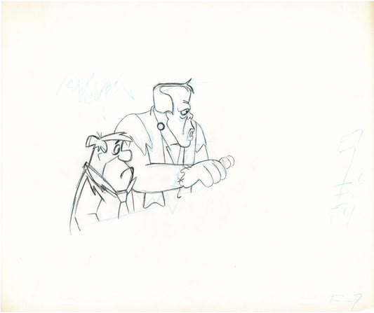 The Flintstones The Frankenstones Animation Art Cel Drawing from Hanna-Barbera 1980-1 B-6