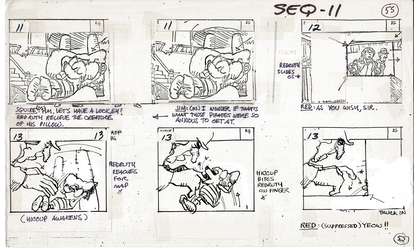 Treasure Island Storyboard Art Cartoon 2 Pages Stevenson Filmation WB 1973 B-05