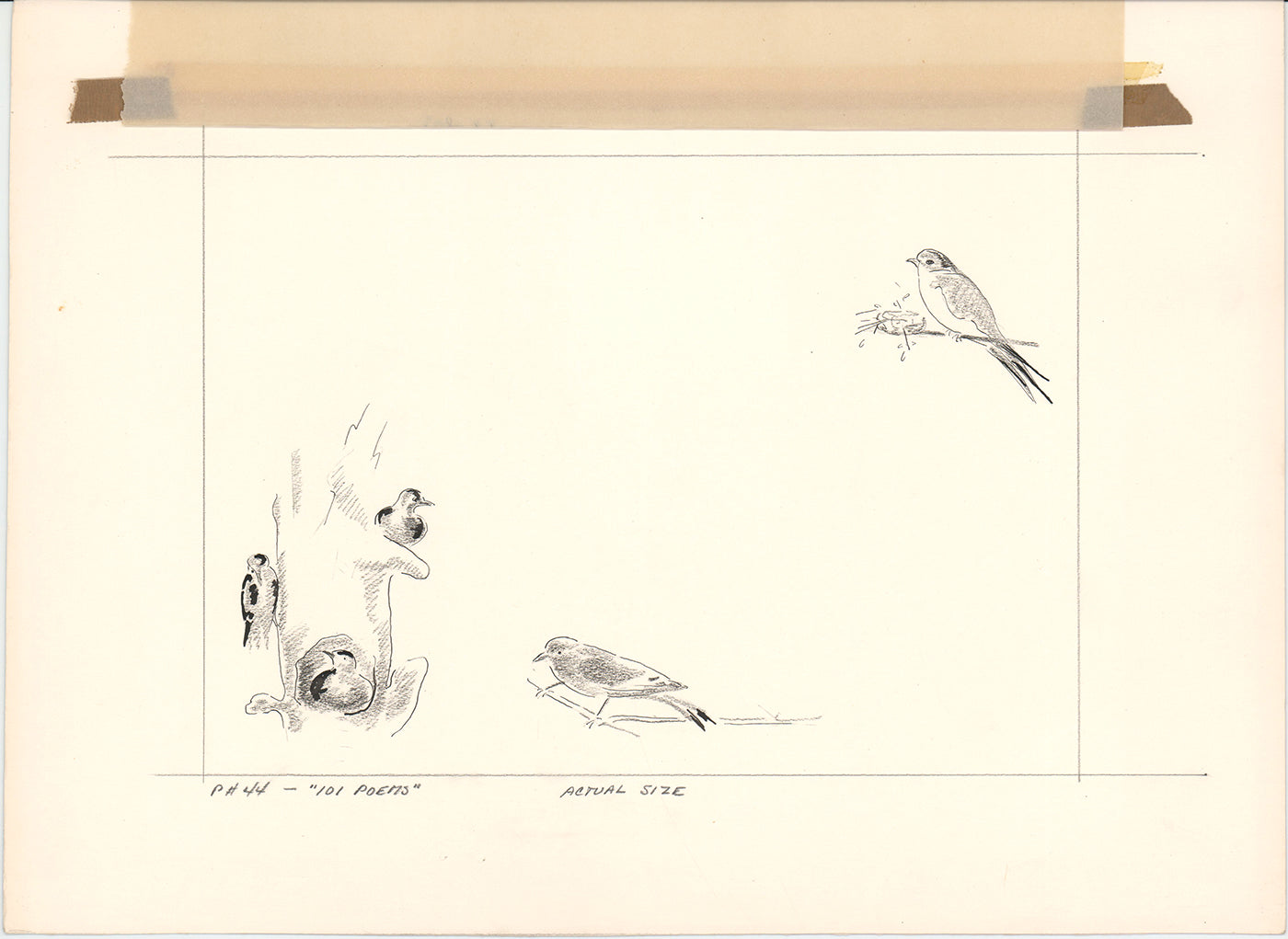 Illustration Book Page Original Drawing by Lowenheim c1978 Samuel Lowe T005