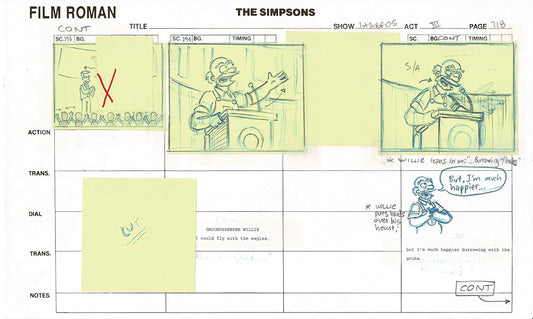 The Simpsons Original Production Animation Storyboard 2006 Fox 6