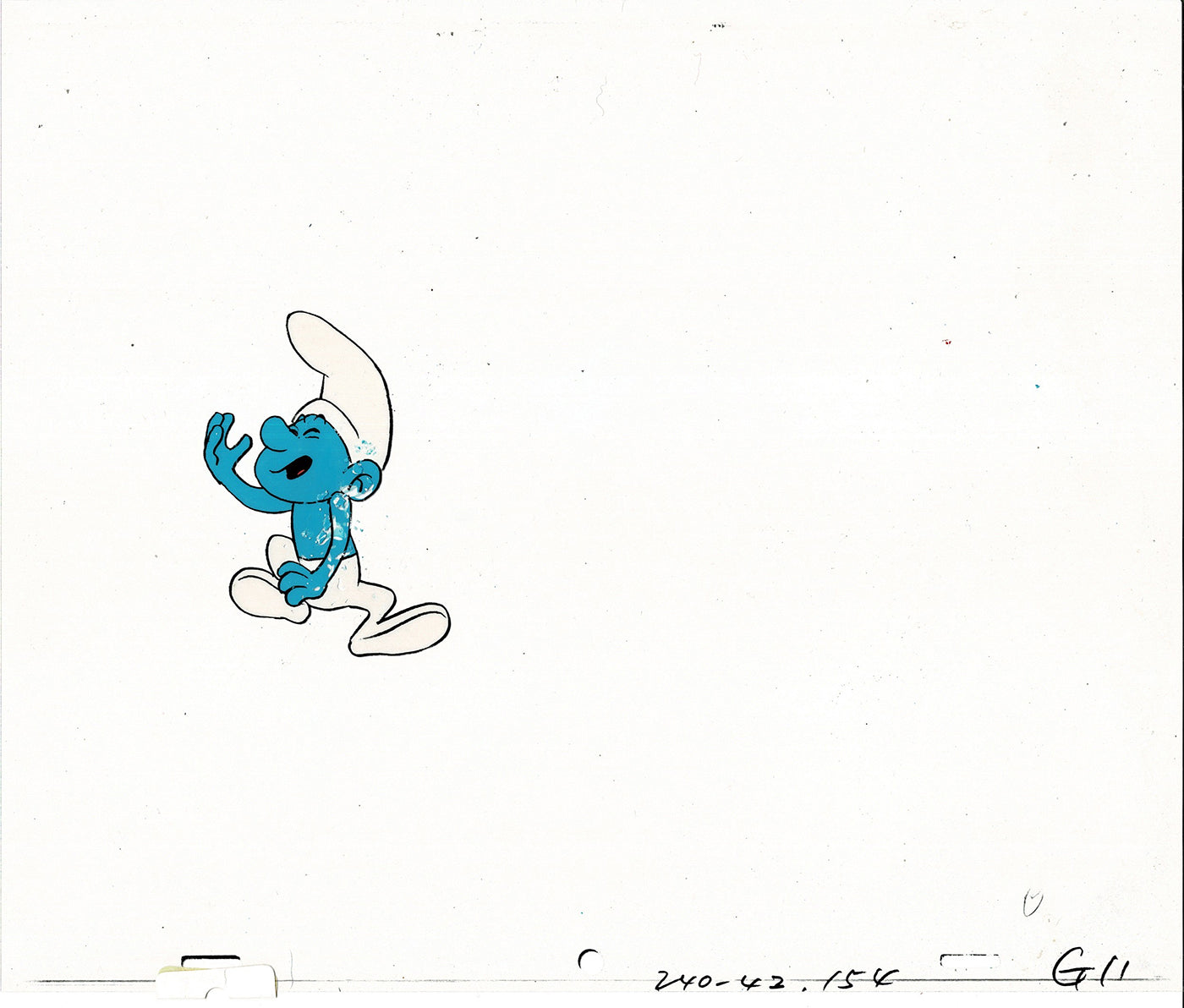 Smurfs Smurf PILOT Grouchy Production Animation Cel Hanna Barbera 1981 See Below P6