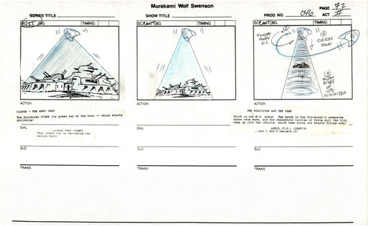 Teenage Mutant Ninja Turtles TMNT Original Production Animation Storyboard 1989 BB-72