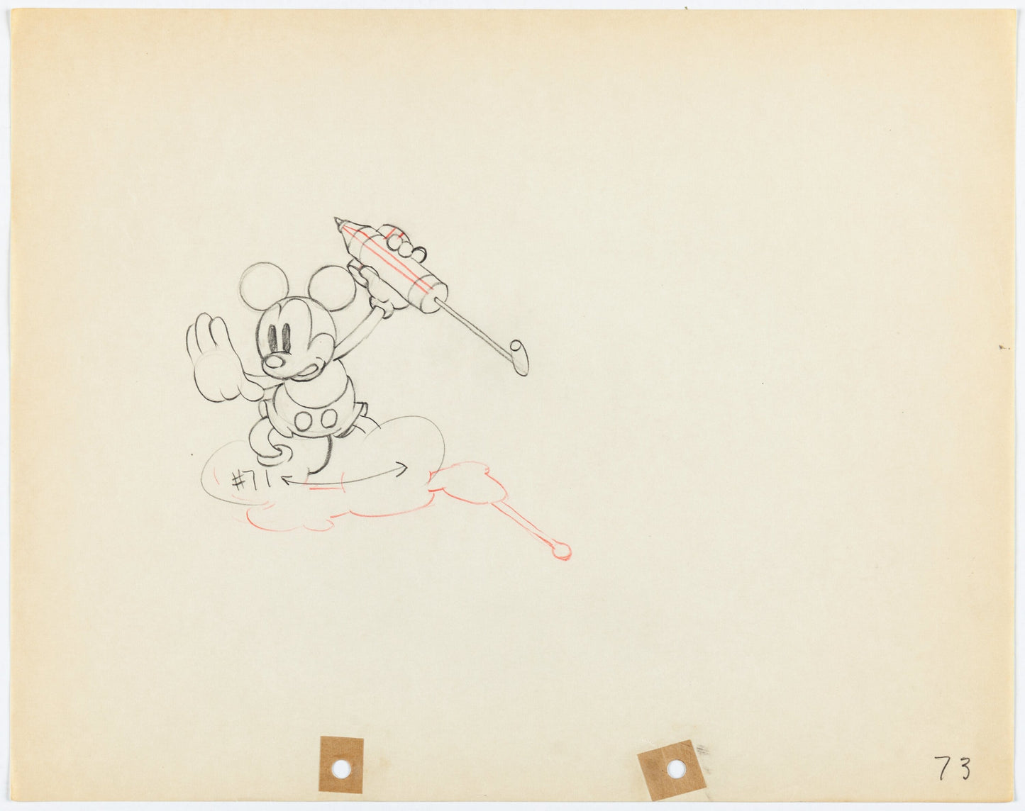 Mickey Mouse 1935 Original Production Animation Cel Drawing from Disney Mickey's Garden 73