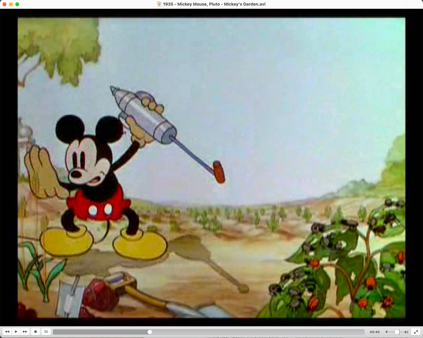 Mickey Mouse 1935 Original Production Animation Cel Drawing from Disney Mickey's Garden 73