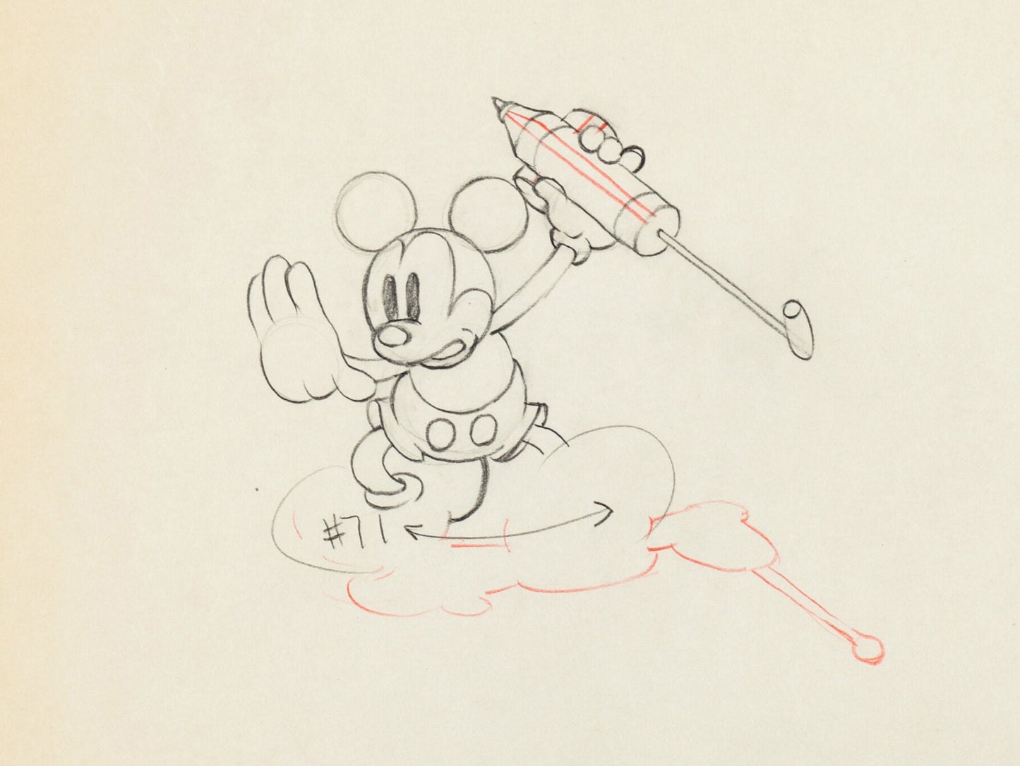 Mickey Mouse 1935 Original Production Animation Cel Drawing from Disney Mickey's Garden 73