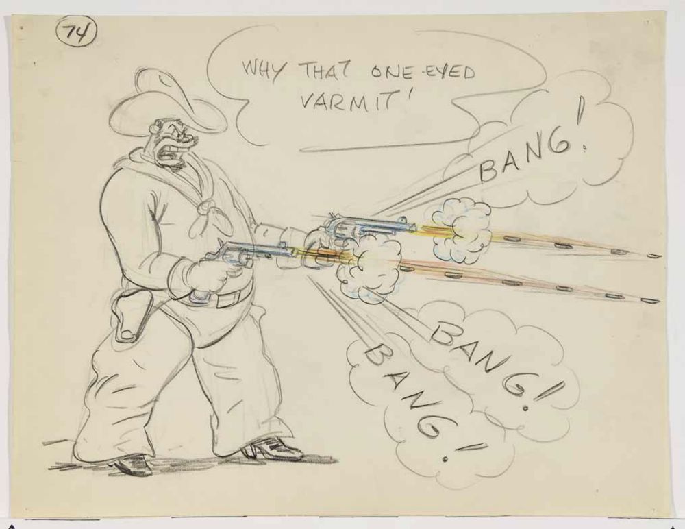 Popeye 1952 2 LOT Original Animation Production Storyboard from Famous Studios 745