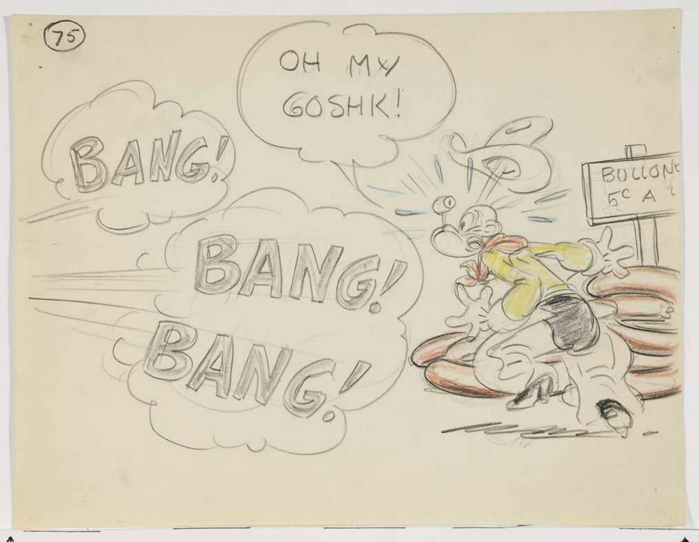Popeye 1952 2 LOT Original Animation Production Storyboard from Famous Studios 745