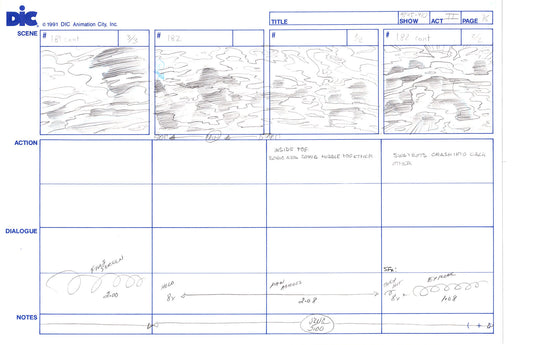 Sonic Underground Huge Hand-Drawn Production Storyboard 1999 from DIC Used to Make the Cartoon Pg 76