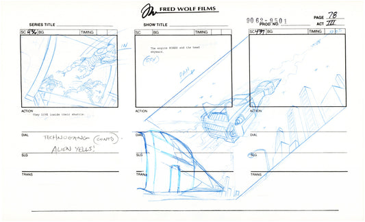 Teenage Mutant Ninja Turtles TMNT Original Production Animation Storyboard 1995 U3-78