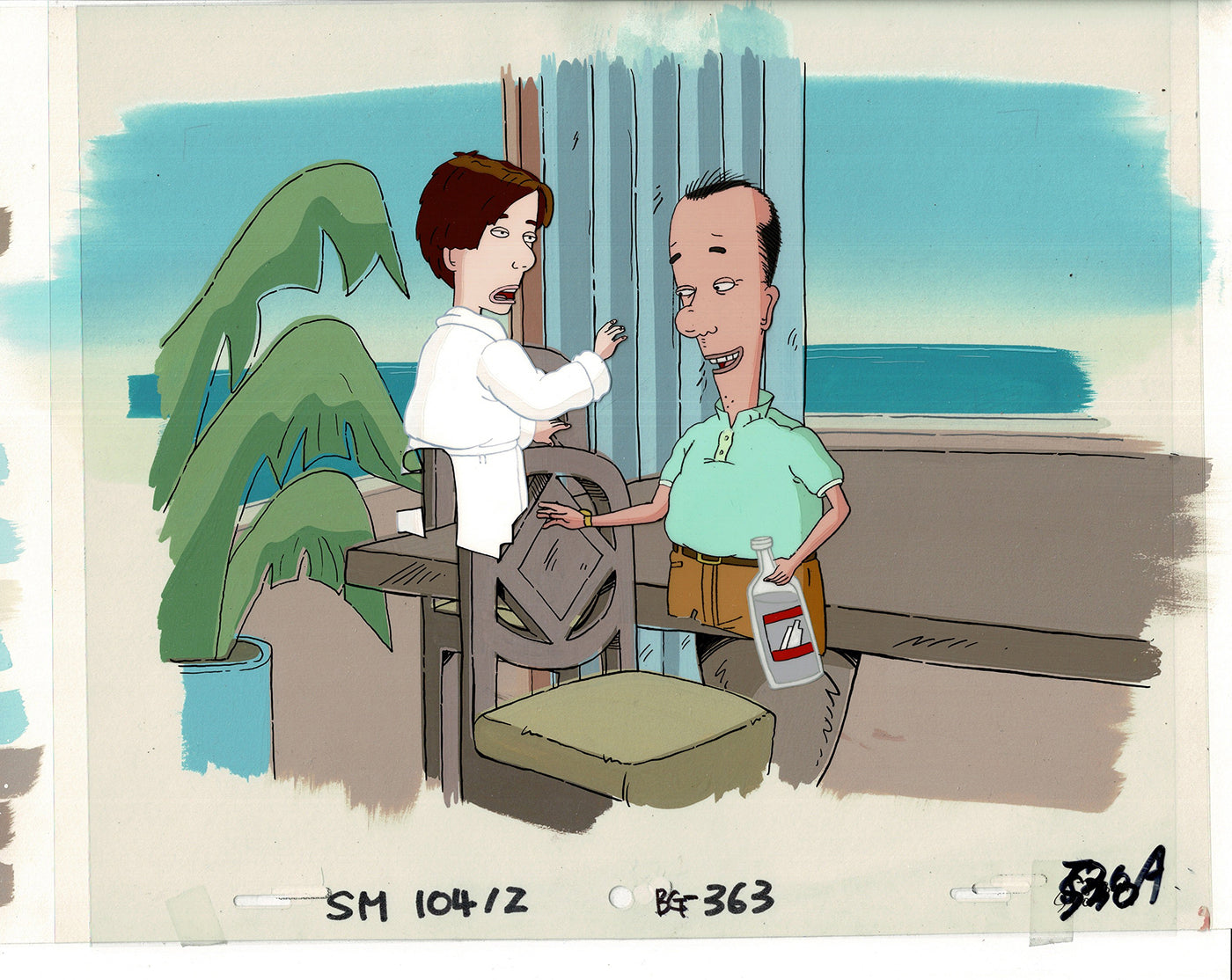 David Spade Production Cel and Drawing and OBG Background from Sammy Production TV Cartoon SNL Alum 2000 BB-07