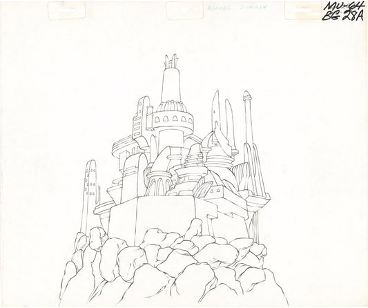 He-Man and the Masters of the Universe Animation Production Pencil Background Drawing For Cels Filmation 1980s A-07