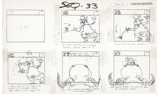 Treasure Island Storyboard Art Cartoon 2 Pages Stevenson Filmation WB 1973 E-07