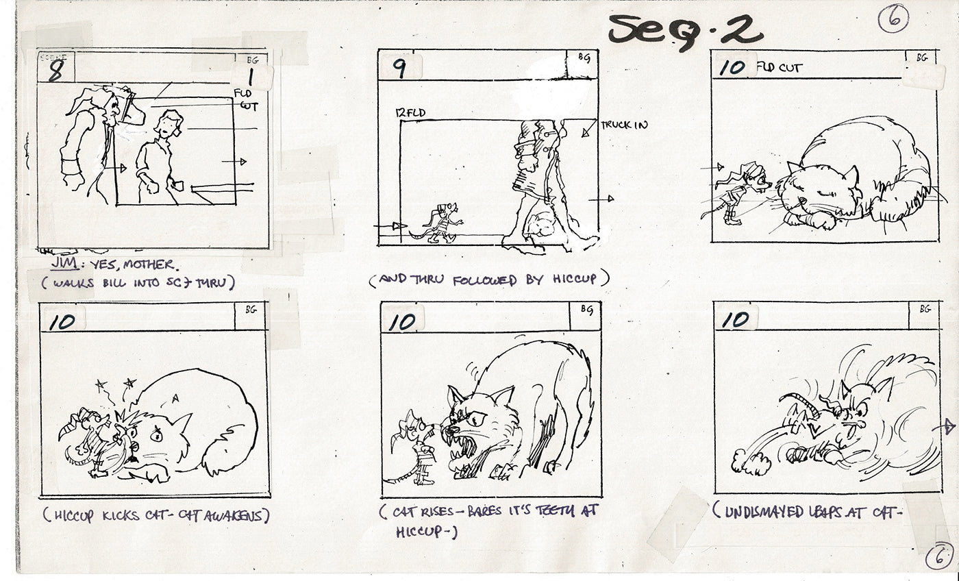 Treasure Island Storyboard Art Cartoon 2 Pages Stevenson Filmation WB 1973 A-07
