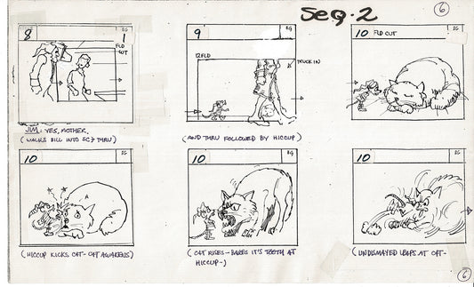 Treasure Island Storyboard Art Cartoon 2 Pages Stevenson Filmation WB 1973 A-07