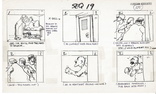 Treasure Island Storyboard Art Cartoon 2 Pages Stevenson Filmation WB 1973 C-07
