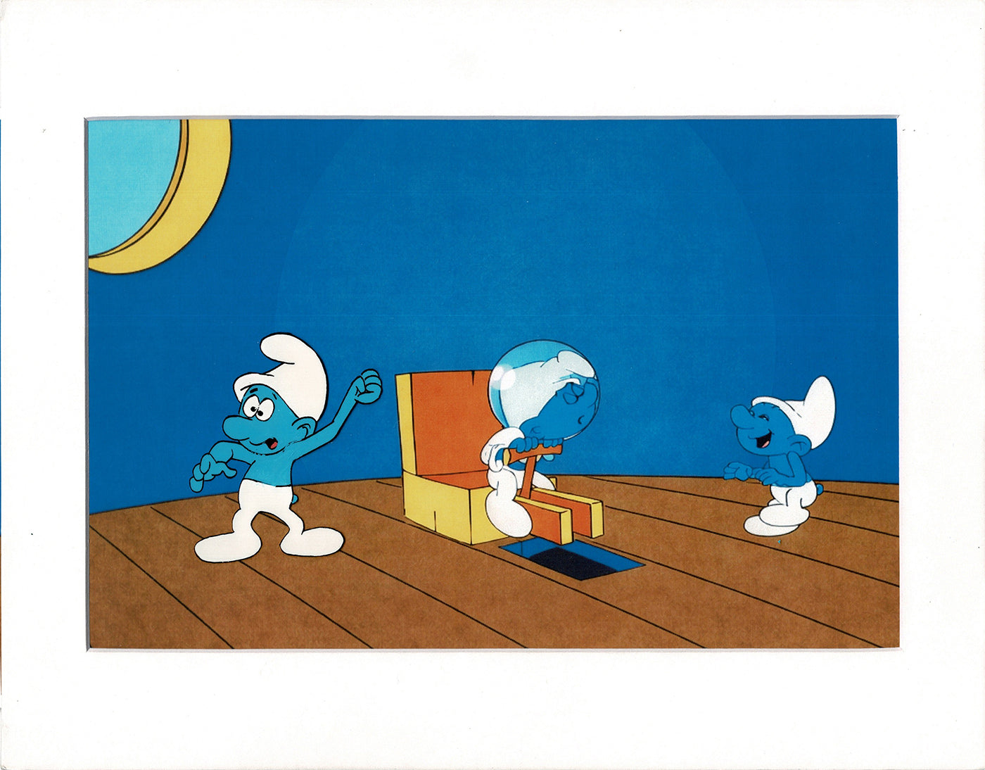 Smurfs Smurf PILOT Grouchy Production Animation Cel Hanna Barbera 1981 See Below P7