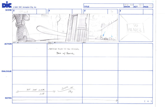 Sonic Underground Huge Hand-Drawn Production Storyboard 1999 from DIC Used to Make the Cartoon Pg 80