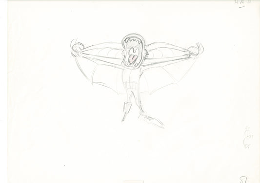 The Great Mouse Detective Fidget the Bat Walt Disney Production Animation Drawing 1986 A81