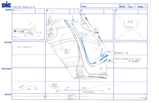 Sonic Underground Huge Hand-Drawn Production Storyboard 1999 from DIC Used to Make the Cartoon Pg 85