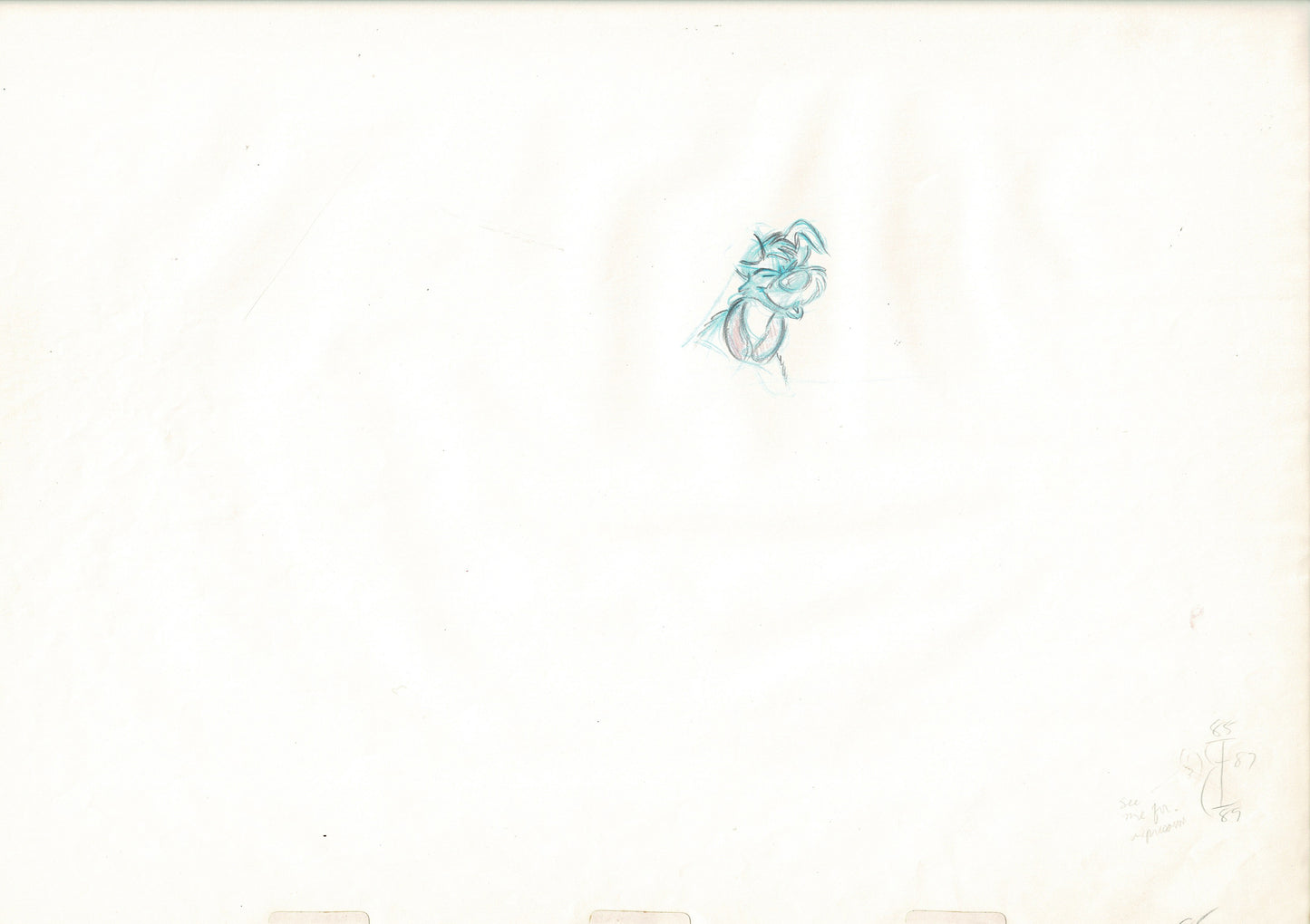 Oliver & Company 1988 DODGER Walt Disney Original Production Animation Drawing B85