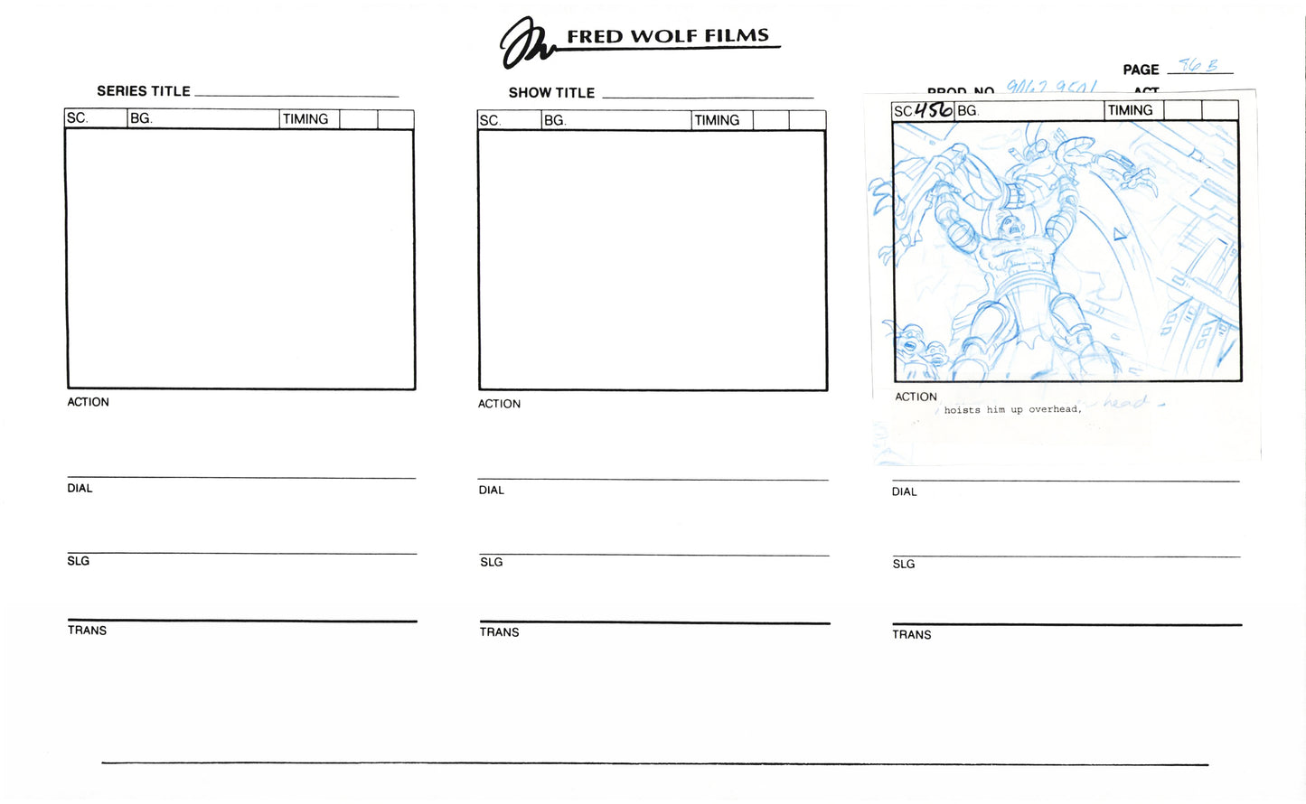 Teenage Mutant Ninja Turtles TMNT Original Production Animation Storyboard 1995 U3-86B