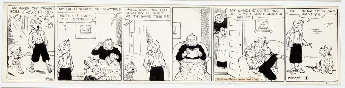 Cap Stubbs and Tippie Original Ink Daily Comic Strip Art Signed and Drawn by Edwina Dumm AM08