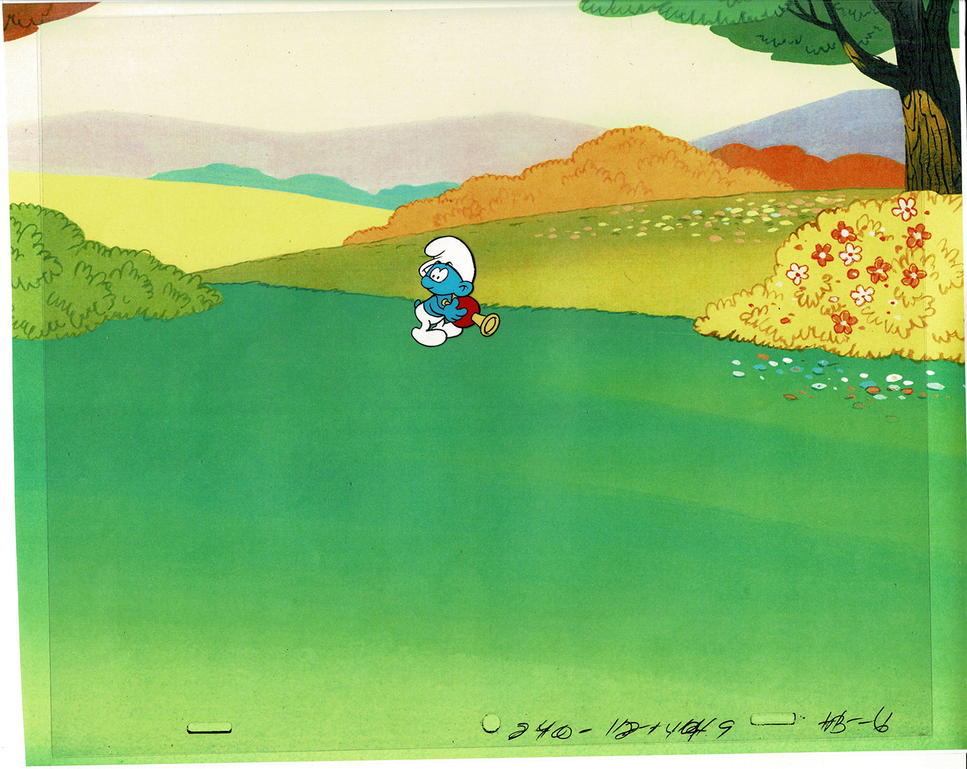 Smurfs Original Production Animation Cel Hanna Barbera 1980s Z-08