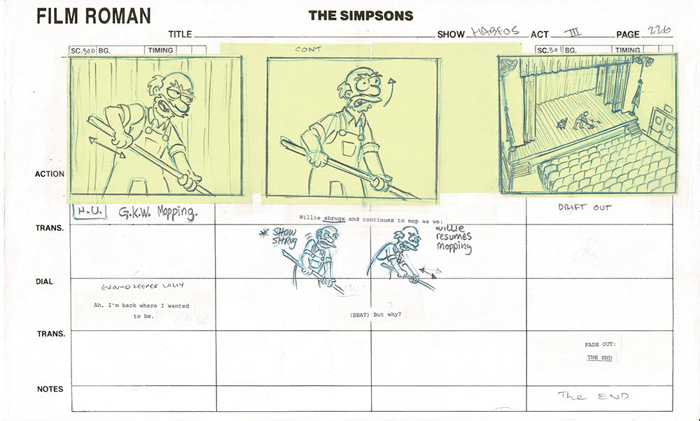The Simpsons Original Production Animation Storyboard 2006 Fox 8