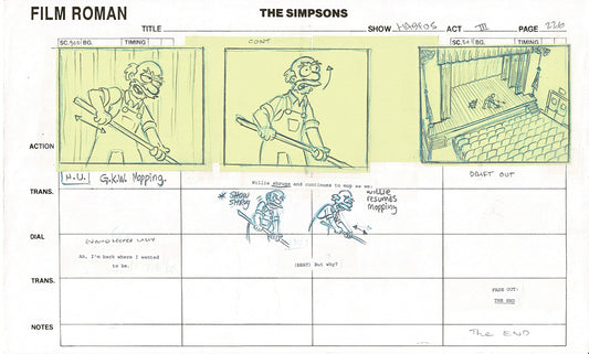 The Simpsons Original Production Animation Storyboard 2006 Fox 8