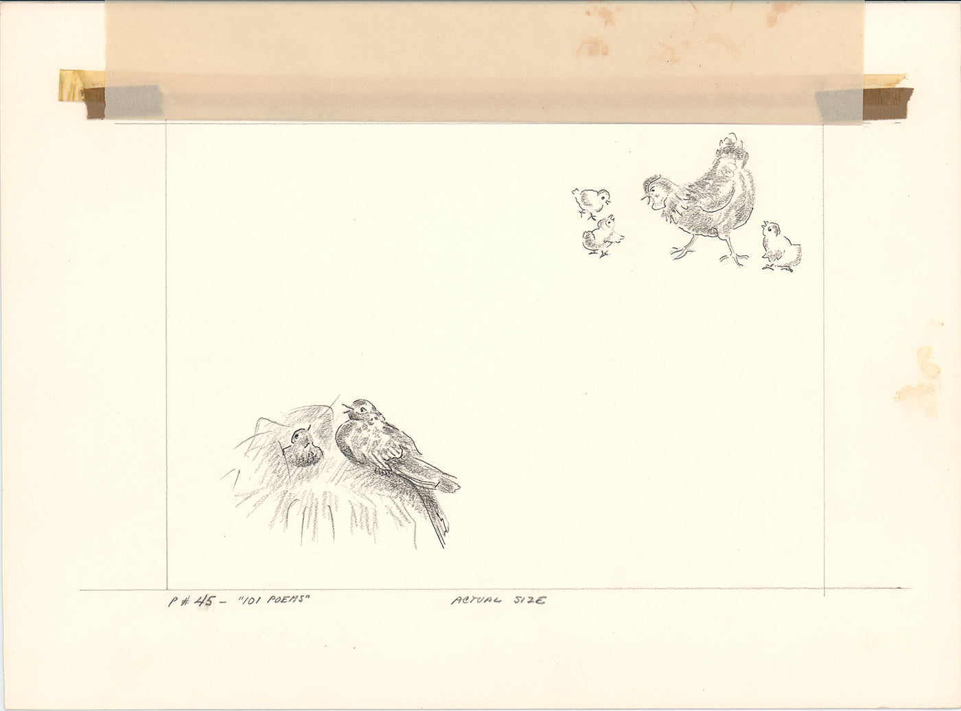 Illustration Book Page Original Drawing by Lowenheim c1978 Samuel Lowe T007
