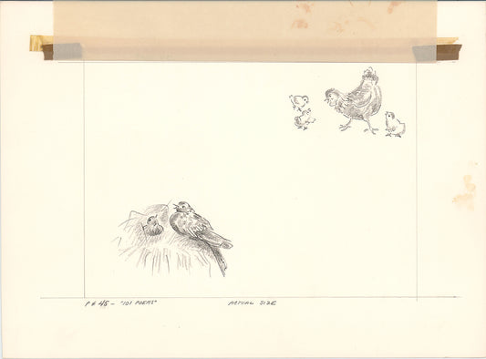 Illustration Book Page Original Drawing by Lowenheim c1978 Samuel Lowe T007