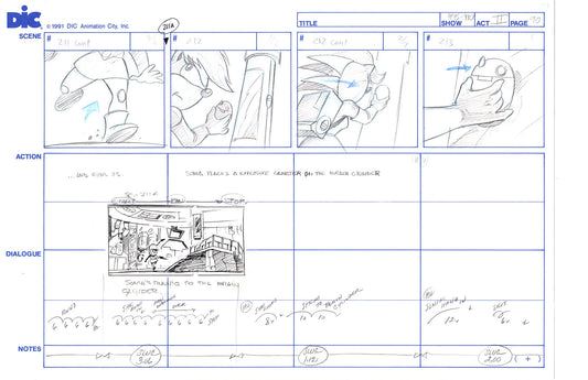 Sonic Underground Huge Hand-Drawn Production Storyboard 1999 from DIC Used to Make the Cartoon Pg 90