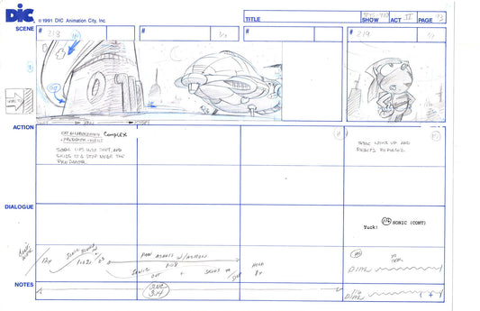 Sonic Underground Huge Hand-Drawn Production Storyboard 1999 from DIC Used to Make the Cartoon Pg 93
