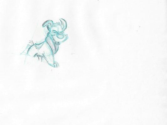 Oliver & Company 1988 DODGER Walt Disney Original Production Animation Drawing B93