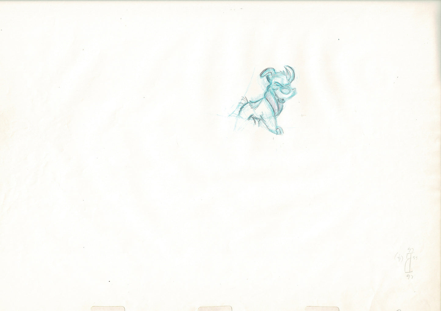 Oliver & Company 1988 DODGER Walt Disney Original Production Animation Drawing B93