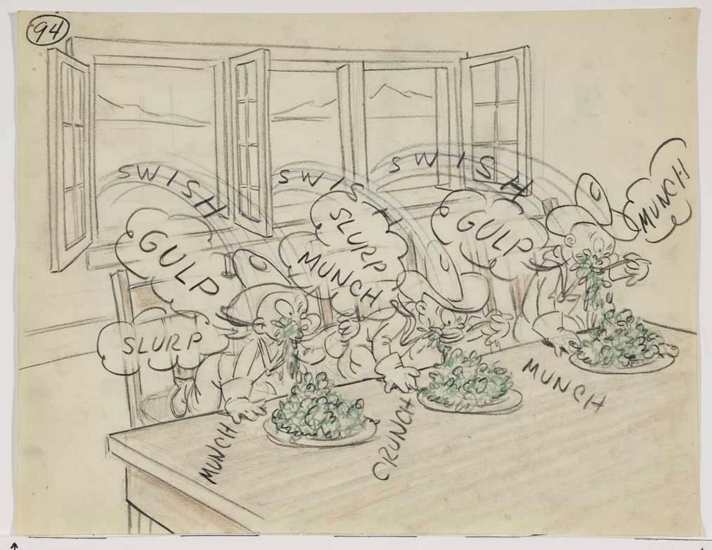 Popeye 1952 2 LOT Original Animation Production Storyboard from Famous Studios 947