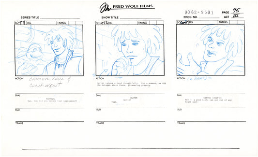 Teenage Mutant Ninja Turtles TMNT Original Production Animation Storyboard 1995 U3-95