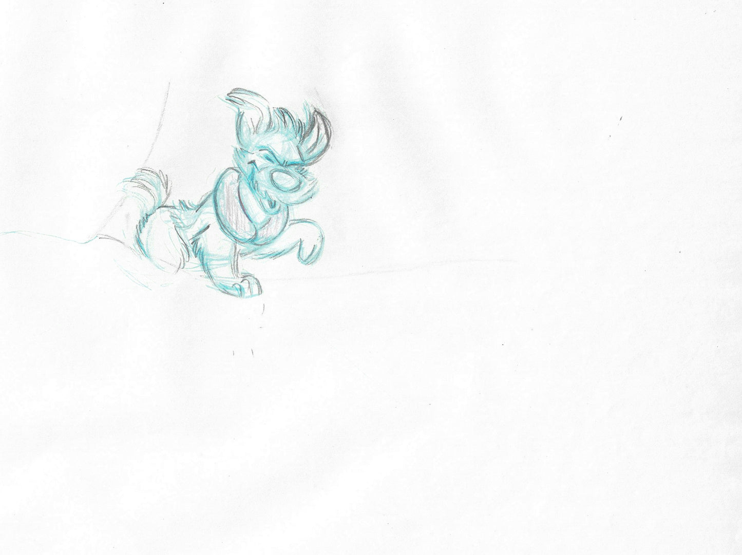 Oliver & Company 1988 DODGER Walt Disney Original Production Animation Drawing B97