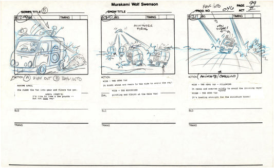 Teenage Mutant Ninja Turtles TMNT Original Production Animation Storyboard 1989 BB-99