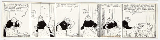 Cap Stubbs and Tippie Original Ink Daily Comic Strip Art Signed and Drawn by Edwina Dumm AM09