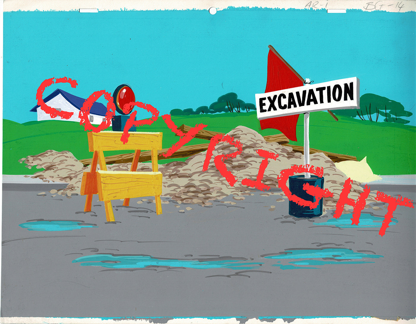 Archie Riverdale Hand-Painted Original Cartoon Background Filmation 1968-1978 A-9