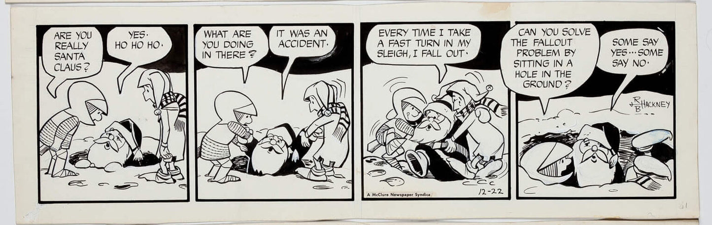 Sir Bagby Rick Hackney and Bill Hackney Original Ink Daily Comic Strip Art Signed BB09