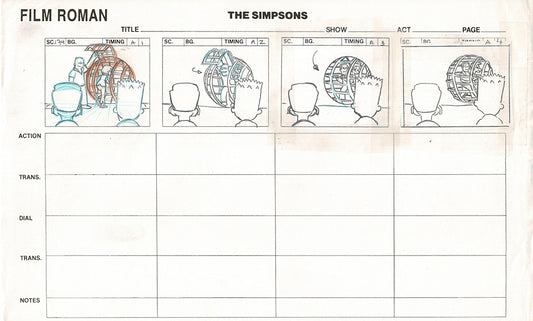 The Simpsons Original Production Animation Storyboard 1996 Fox 9