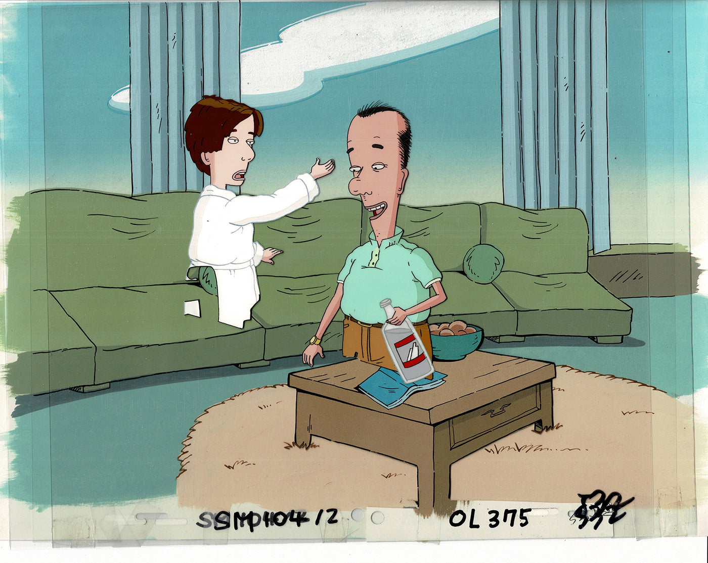 David Spade Production Cel and Drawing and OBG Background from Sammy Production TV Cartoon SNL Alum 2000 BB-09